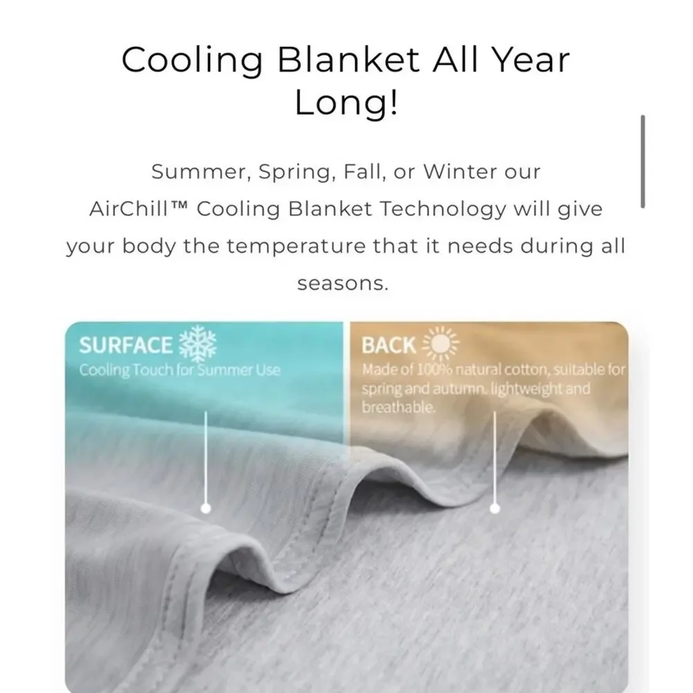 AirChill Cooling Blanket By PrimeSleep Gray King Size 80”x90”